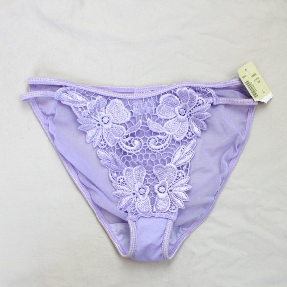 NWT Vintage La Vie en Rose violet Panties Midrise Large 1990s Flowers Purple P42 - Picture 5 of 8